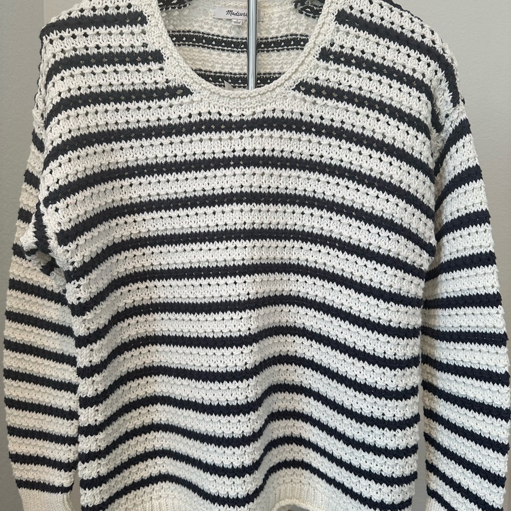 NWT Striped Navy and White Sweater